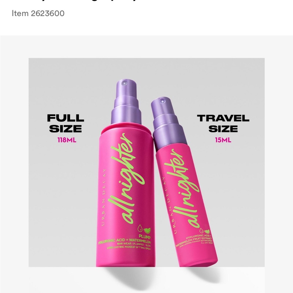 Urban Decay Travel Size All Nighter Hyaluronic Acid
Dewy Setting Spray - Picture 3 of 9
